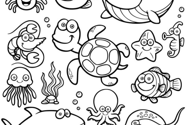 Printable sea animals coloring pages