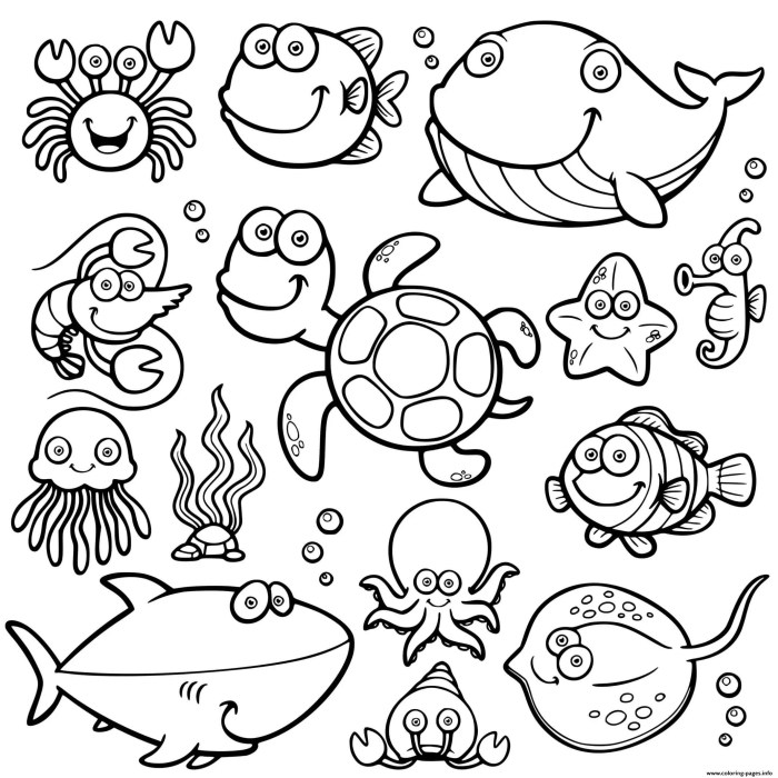 Printable sea animals coloring pages