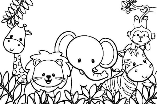 Zoo animal coloring sheet