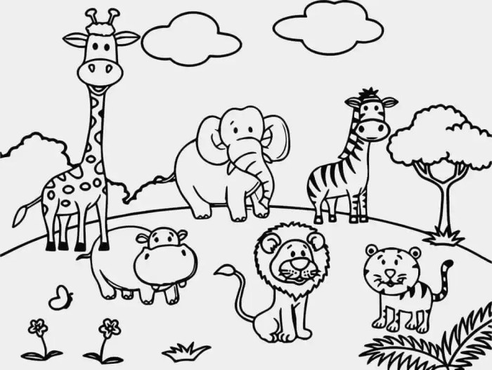 Zoo animals coloring pages