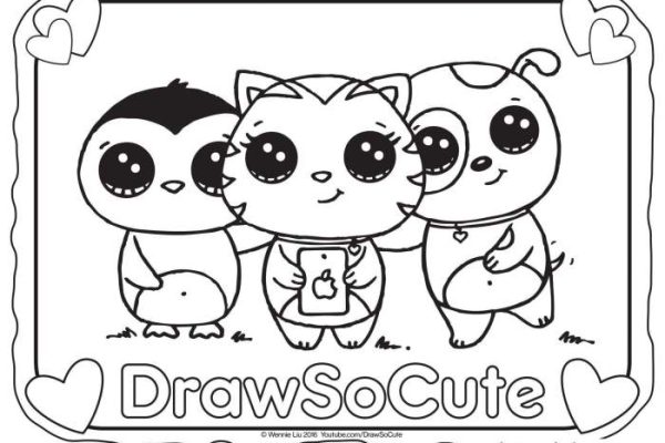 Kawaii coloring pages animals