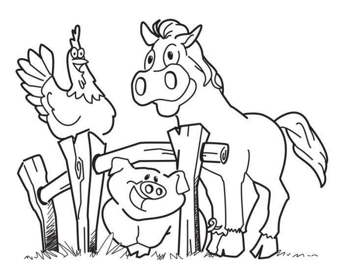 Farm animals printable coloring pages