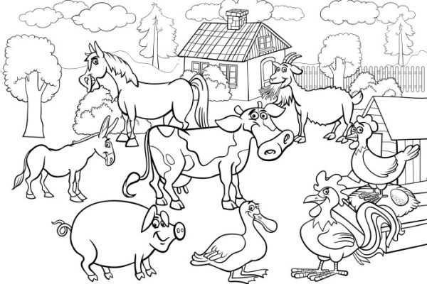 Farm animals printable coloring pages