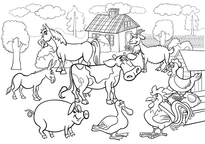 Farm animals printable coloring pages