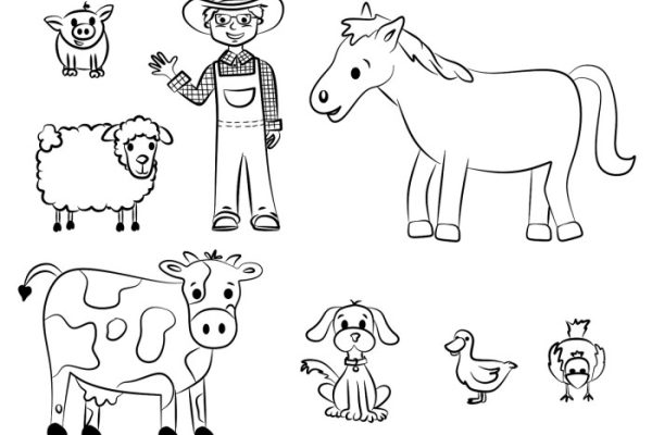 Farm animals printables coloring pages