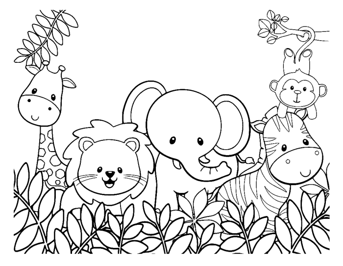 Zoo animal coloring sheet