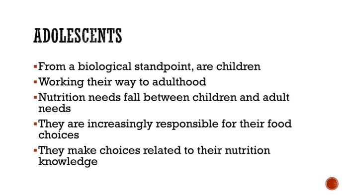 Adolescents nutrition children concerns nutritional childhood infants development powerpoint food poverty