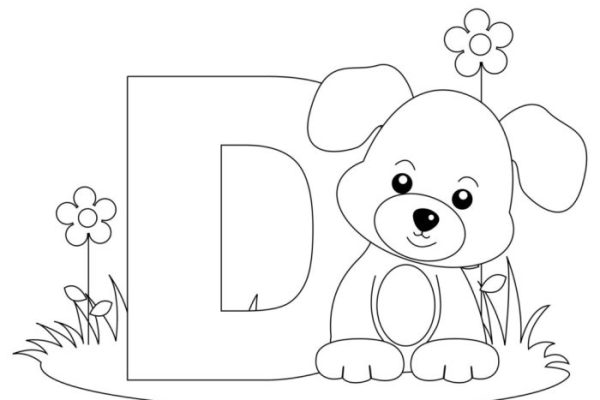 Coloring pages of alphabet with animals