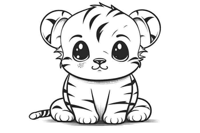 Kawaii coloring pages animals