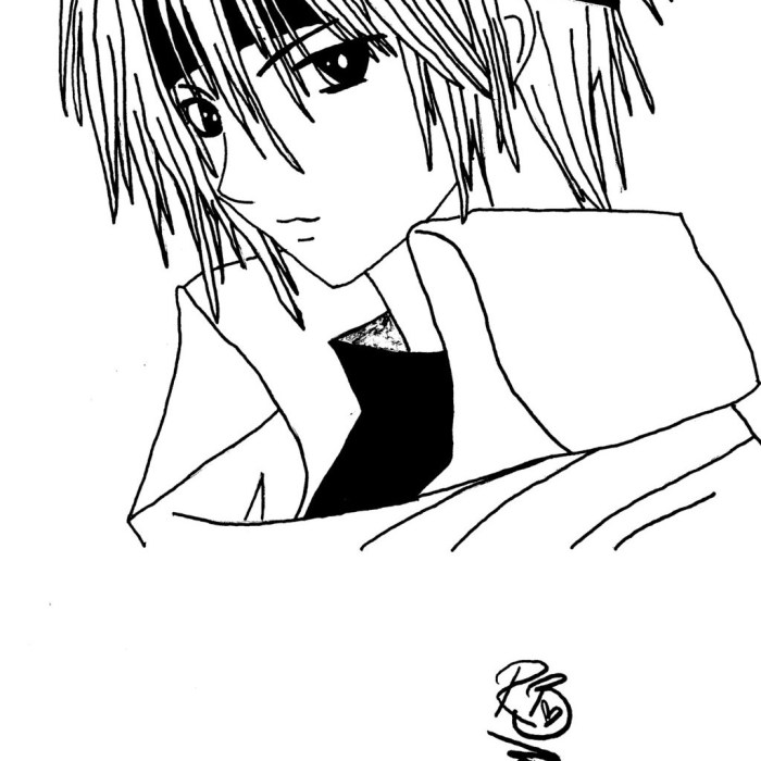 Easy anime coloring pages