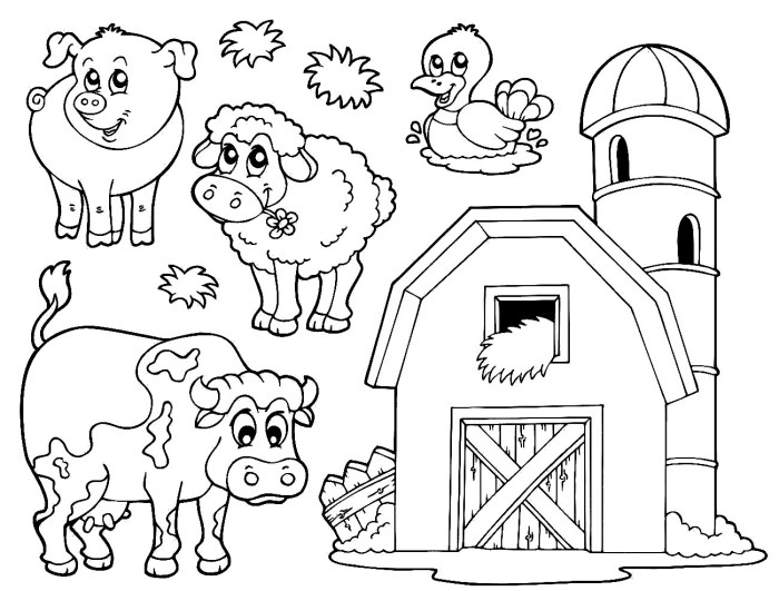 Printable farm animal coloring pages