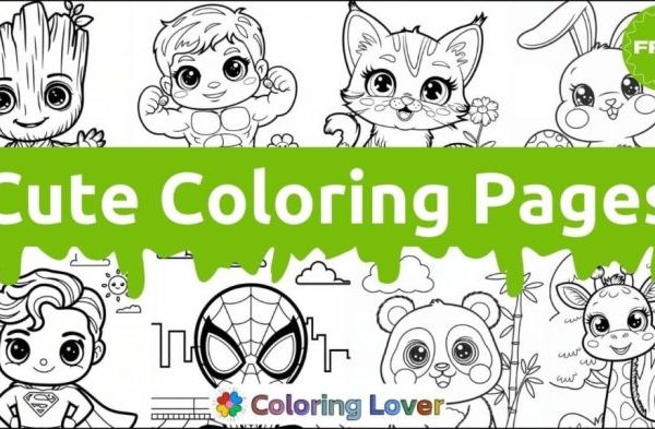 Fox cute animal coloring pages