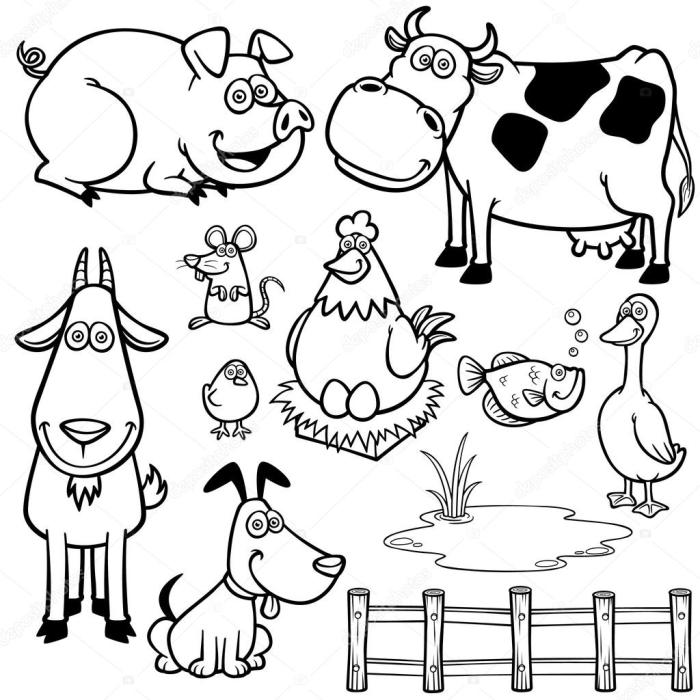 Kindergarten farm animals coloring pages