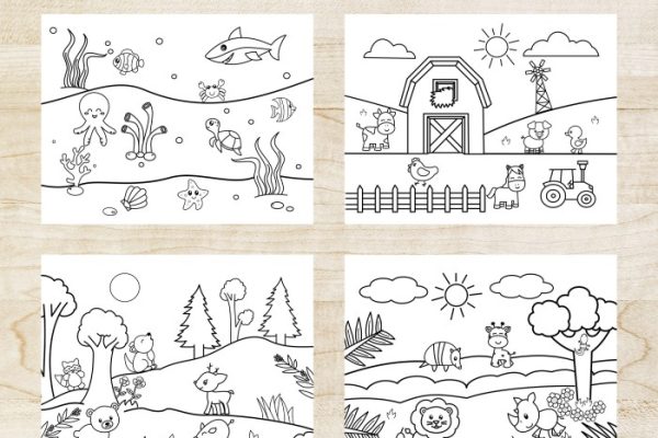 Animal habitat coloring pages