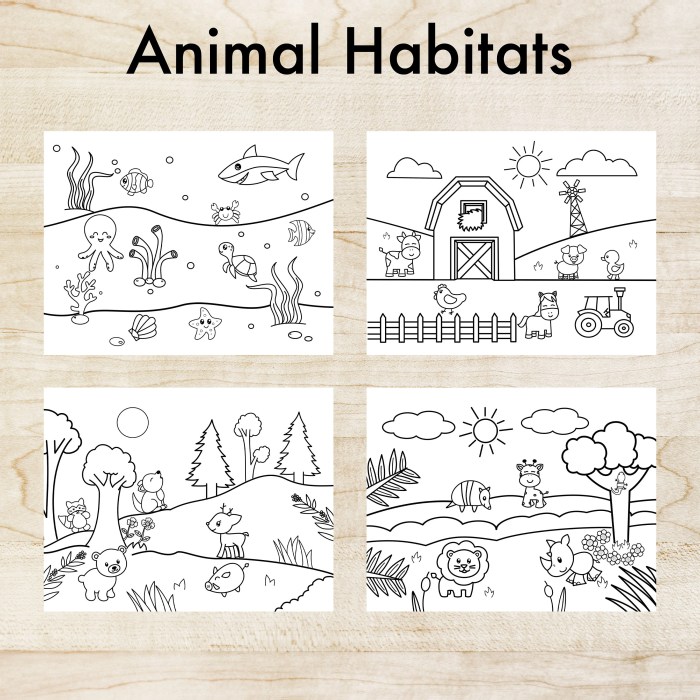 Animal habitat coloring pages