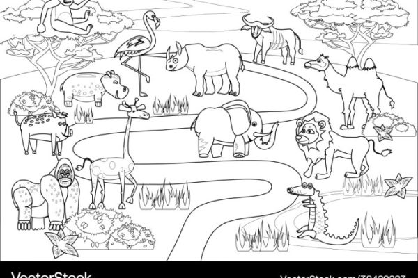 Animal safari coloring pages