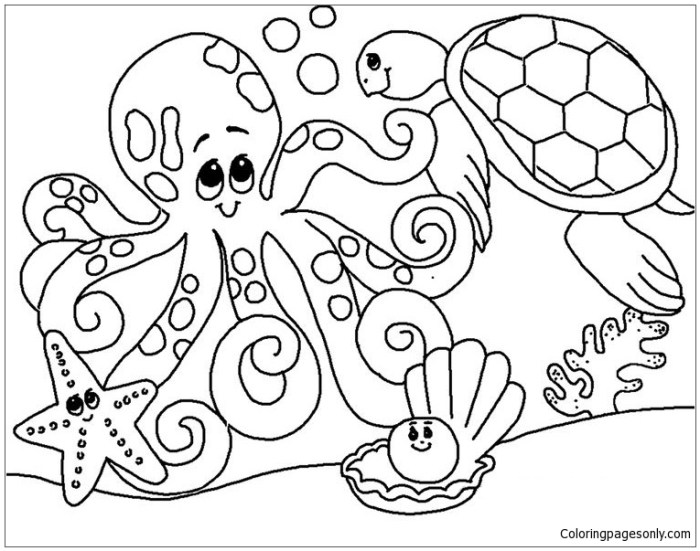 Free coloring pages ocean animals