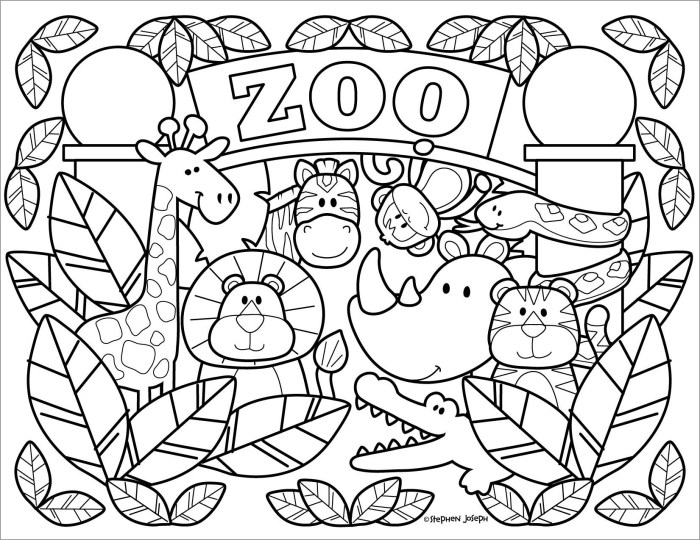 Zoo animal coloring pictures