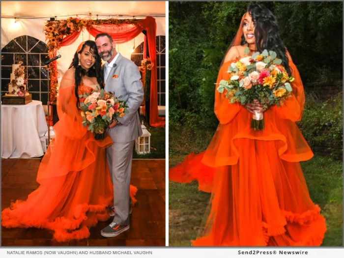 Orange dresses for weddings