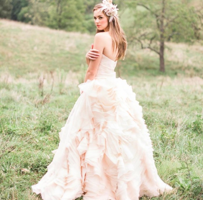 Hot pink wedding dress