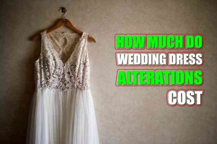 Average cost of wedding dress alterations