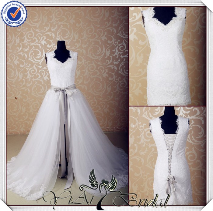 Detachable skirt wedding dress