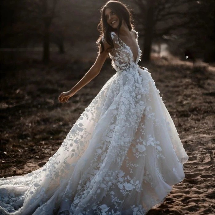 3d flower wedding dress