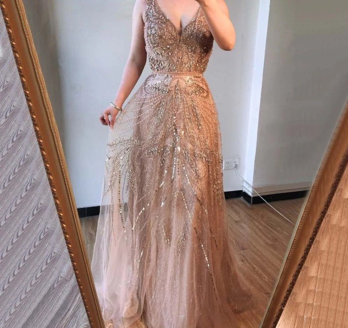 Champagne wedding guest dress