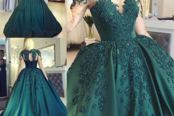 Hunter green wedding dress