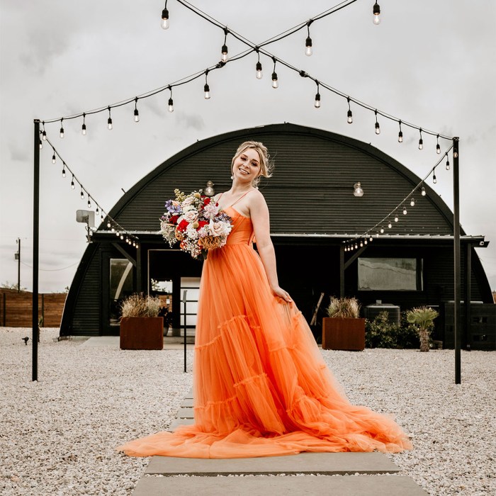 Orange dresses for weddings